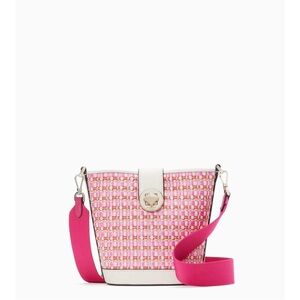 Audrey Mini Bucket Bag in Pepe Pink Raffia Crossbody NWT